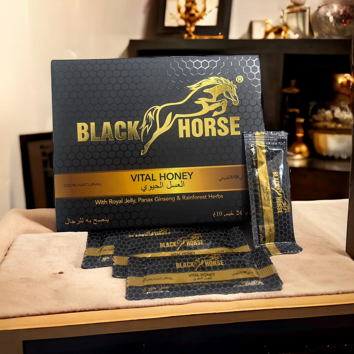 Black Horsh vital honey 10 gm 24 sachets