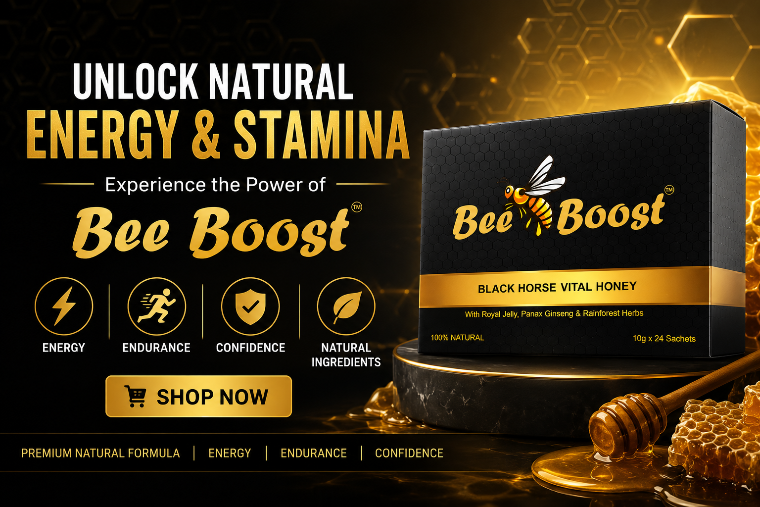 Bee Boost: Natural Energy, Stamina & Confidence for Modern Men