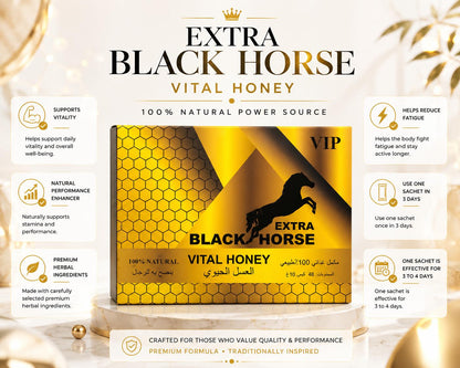 extra VIP Black Horse Vital Honey 10 gm 48 Sachets