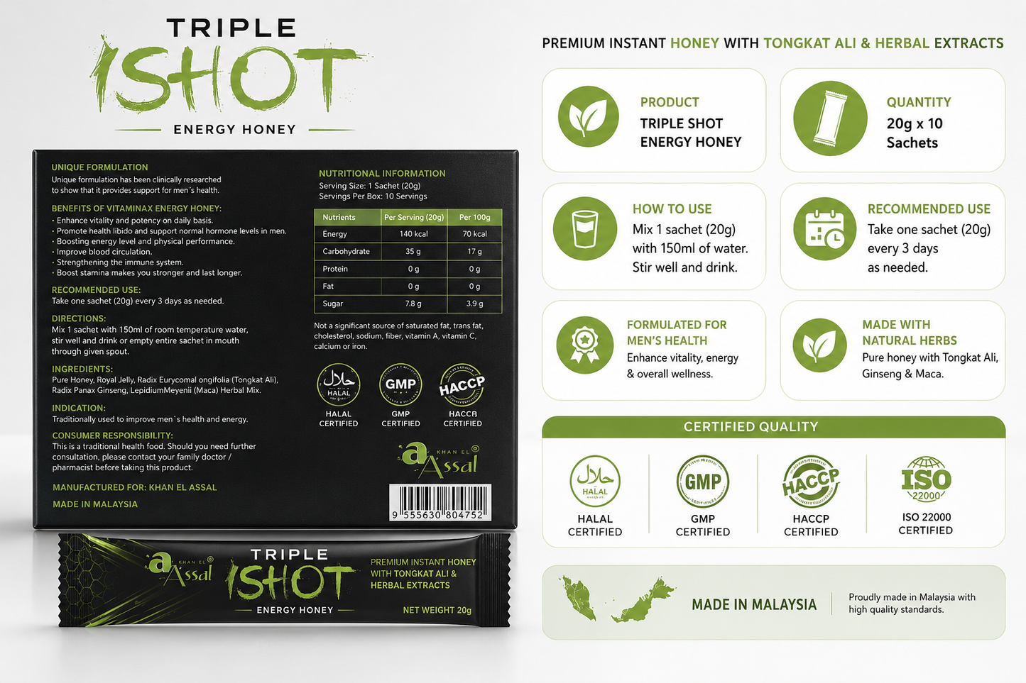 Triple Shot Honey  20 gm 12 Sachets