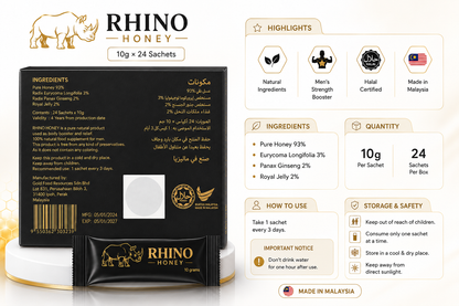 Rhino Kingdom Honey 10gm 24 Sachets
