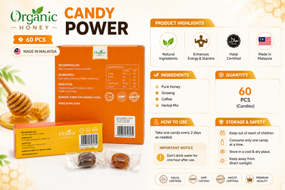 Organic Candy Power 60 Pieces for Men