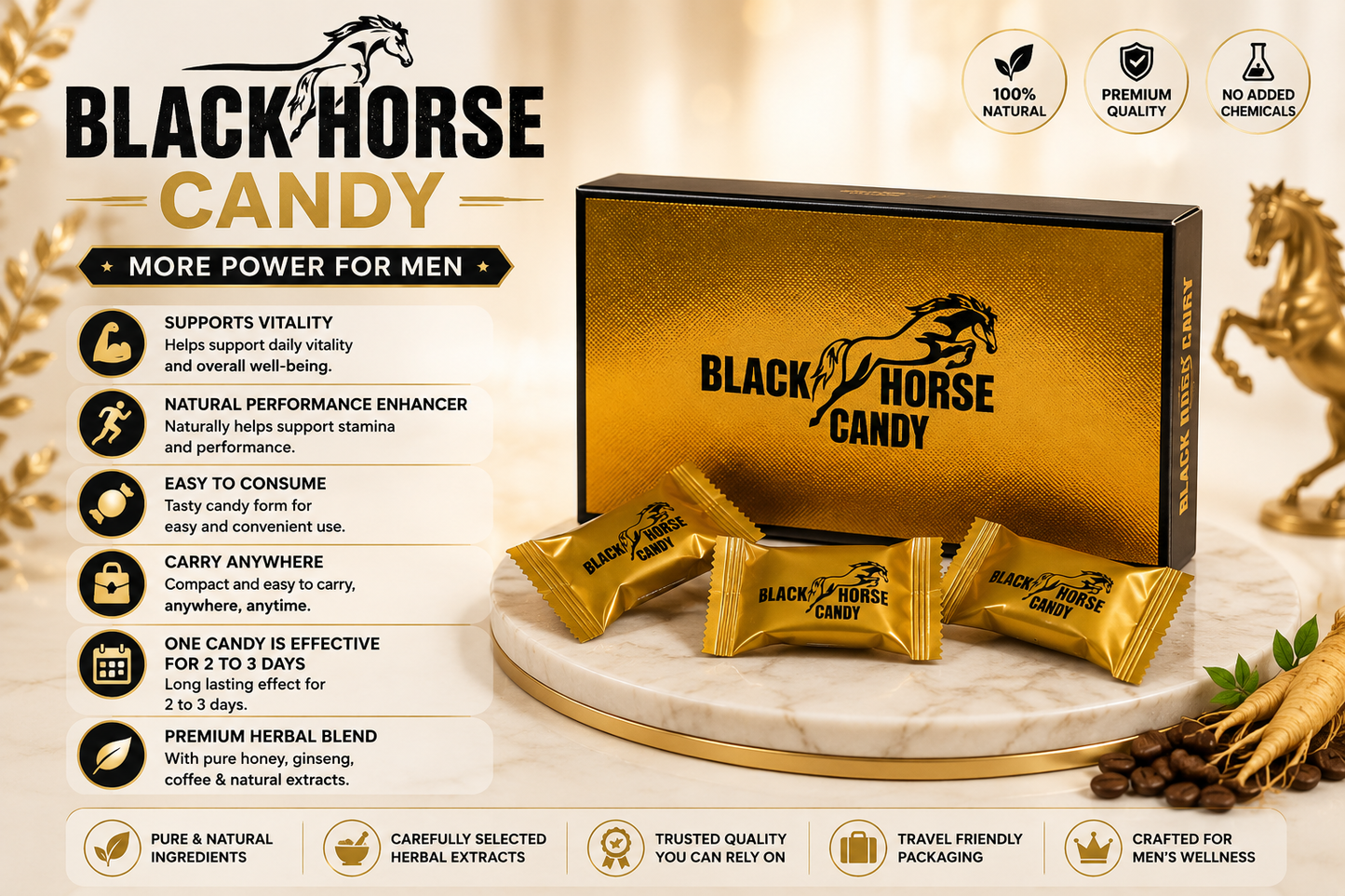 Black Horse Candy 12 pcs 4.3 Gm