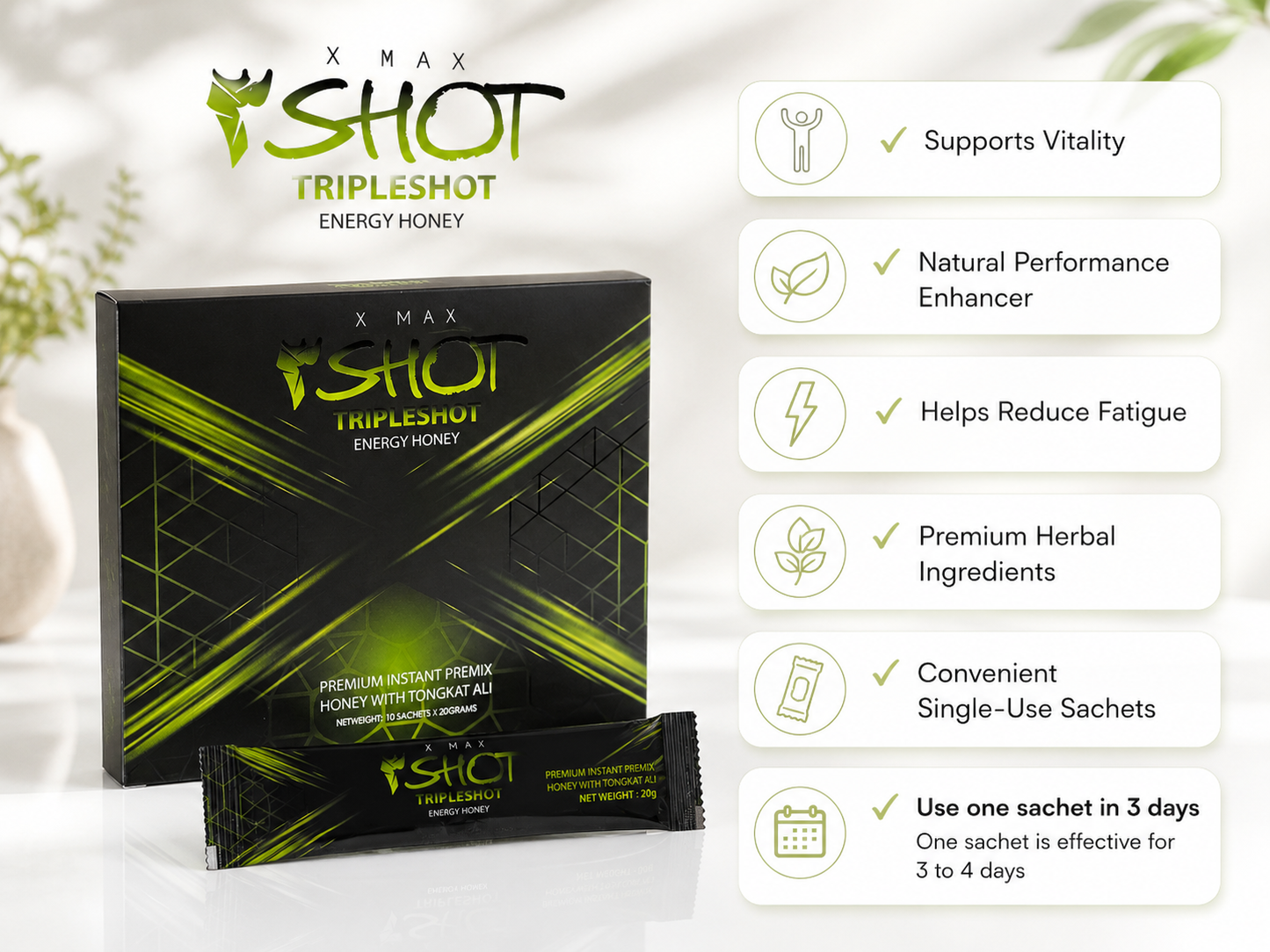 Triple Shot Honey  20 gm 12 Sachets