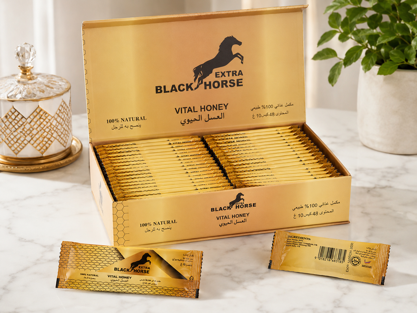 extra VIP Black Horse Vital Honey 10 gm 48 Sachets
