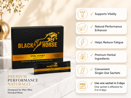 Black Horsh vital honey 10 gm 24 sachets